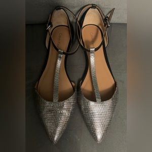 Calvin Klein Silver & Black Flats 9